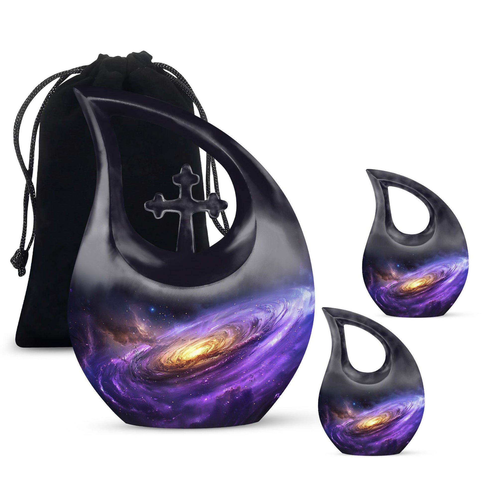Galaxy Theme Large Urn With 2 Keepsake Urn