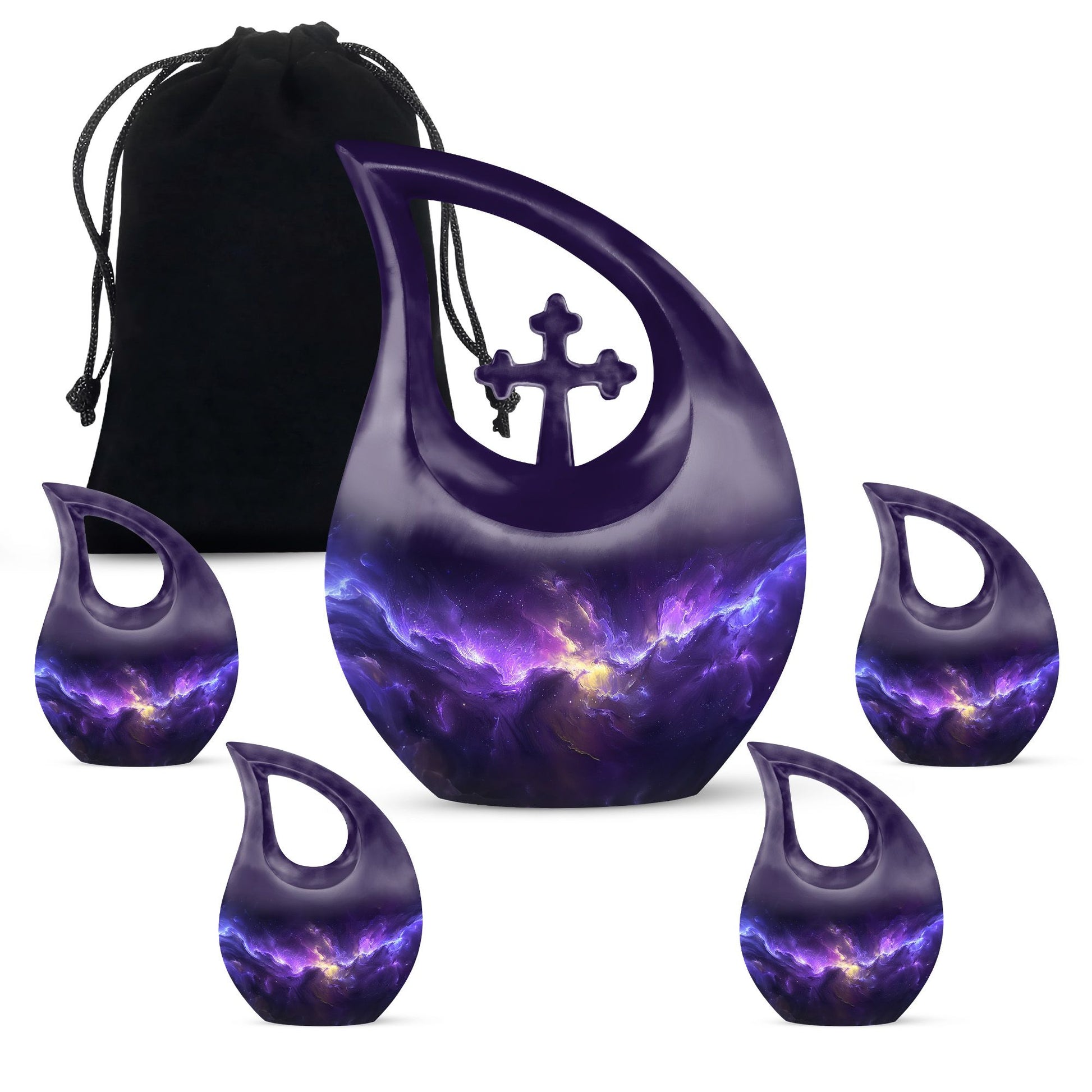 Galaxy Theme Large Urn With 4 Keepsake Urn