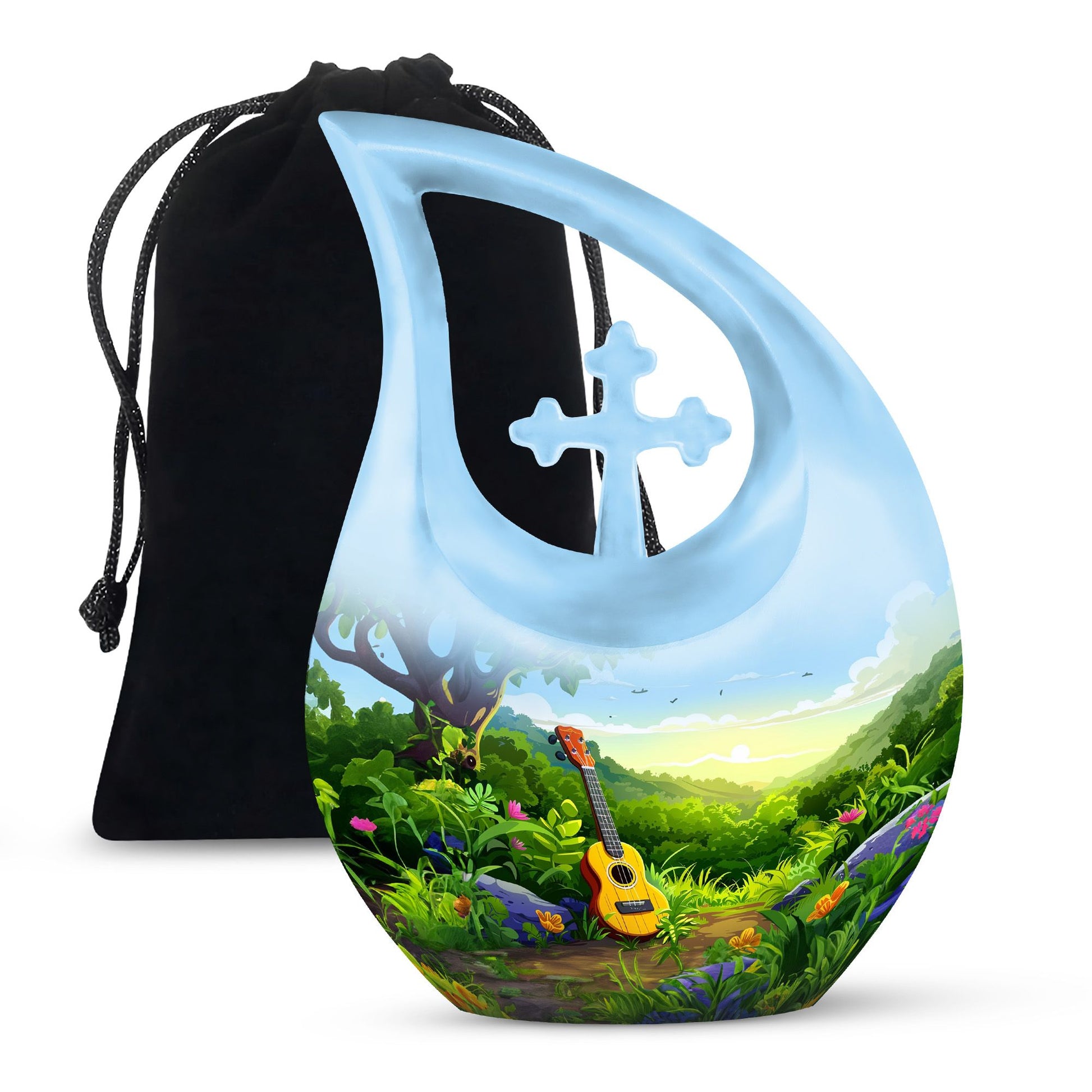 Guitar Theme Large Urn 10 Inch