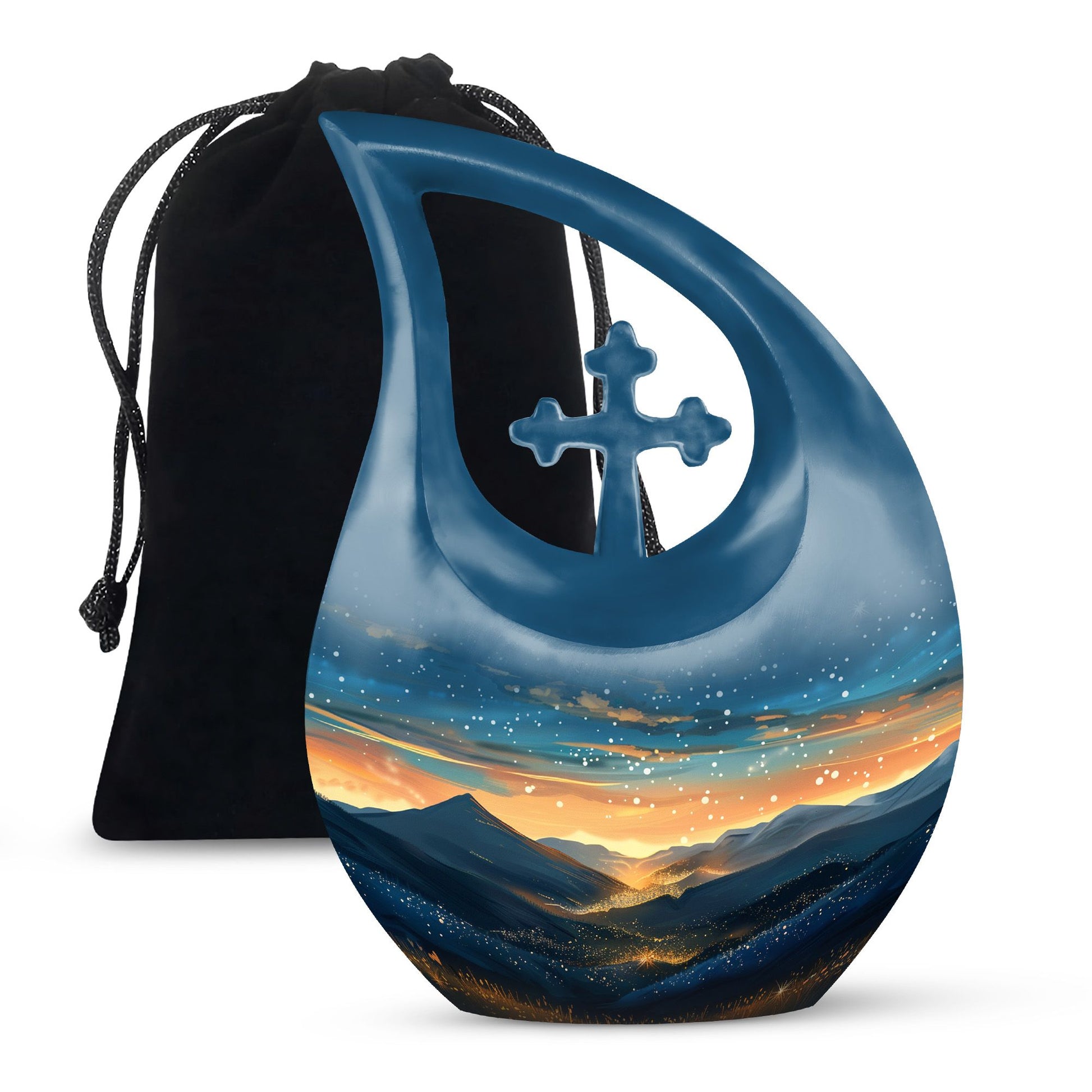 Majestic Sky Theme Large Urn 10 Inch