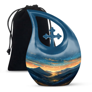 Majestic Sky Theme Large Urn 10 Inch