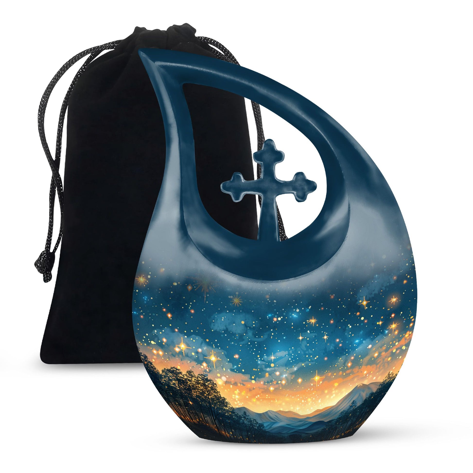 Majestic Sky Theme Large Urn 10 Inch