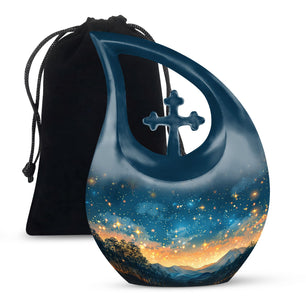 Majestic Sky Theme Large Urn 10 Inch