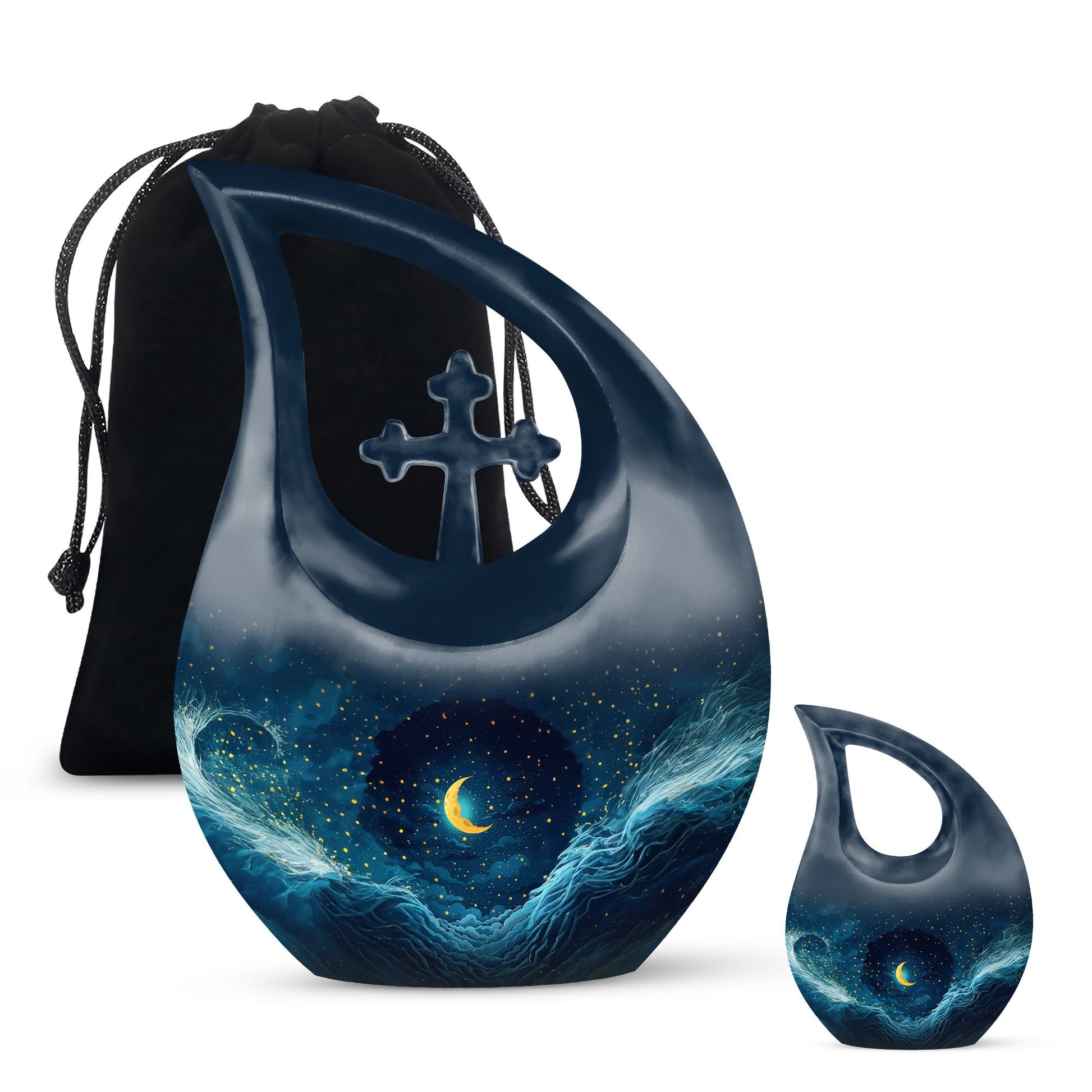 Majestic Moon Theme Large Urn With 1 Keepsake Urn