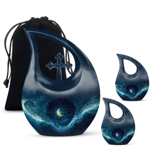 Majestic Moon Theme Large Urn With 2 Keepsake Urn