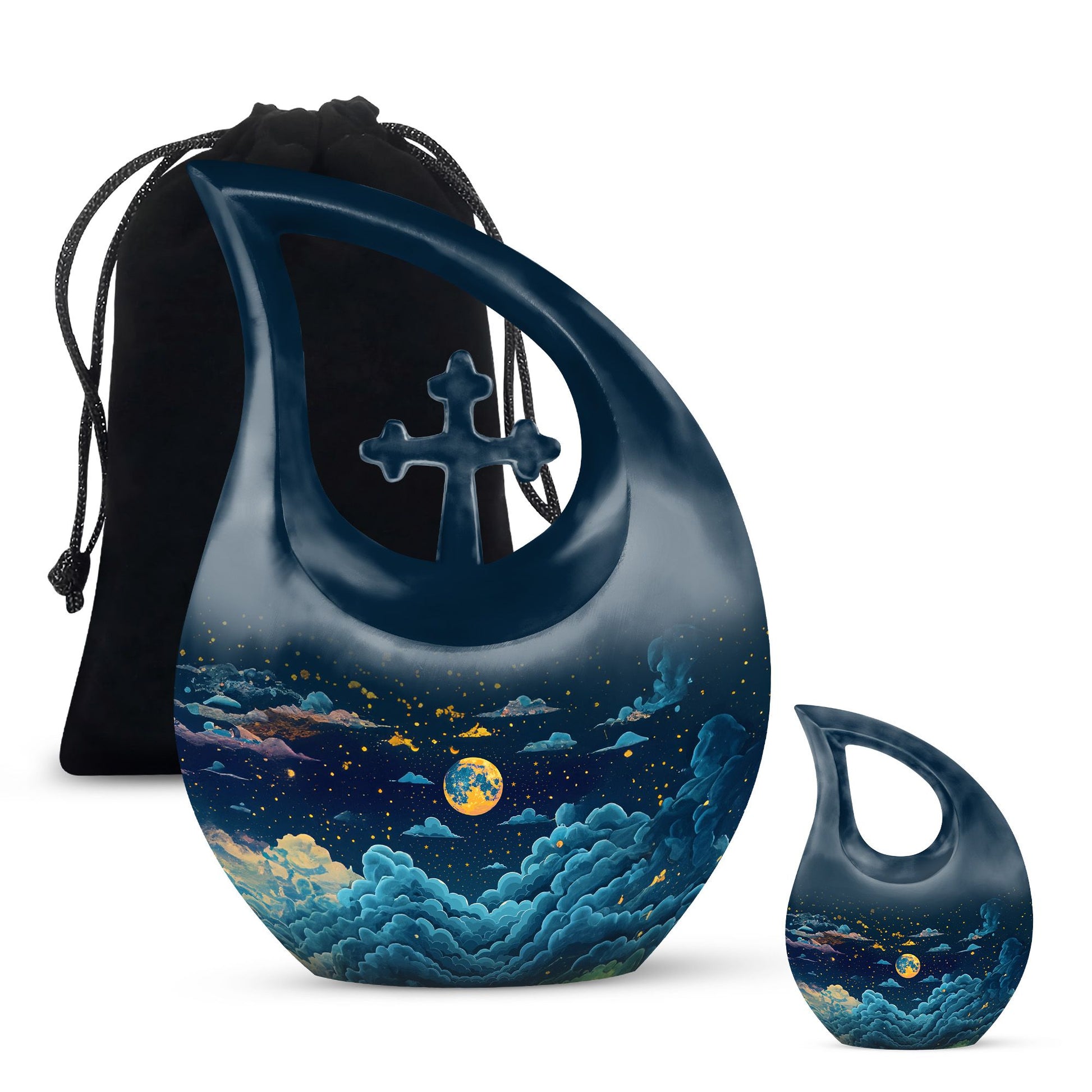 Majestic Moon Theme Large Urn With 1 Keepsake Urn
