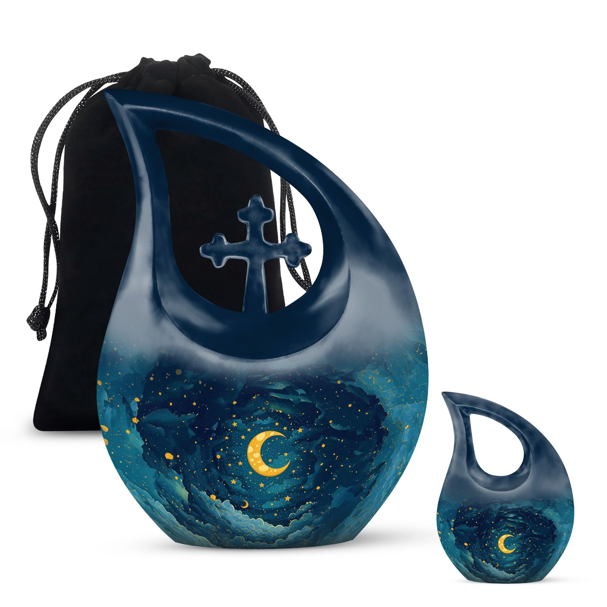 Majestic Moon Theme Large Urn With 1 Keepsake Urn