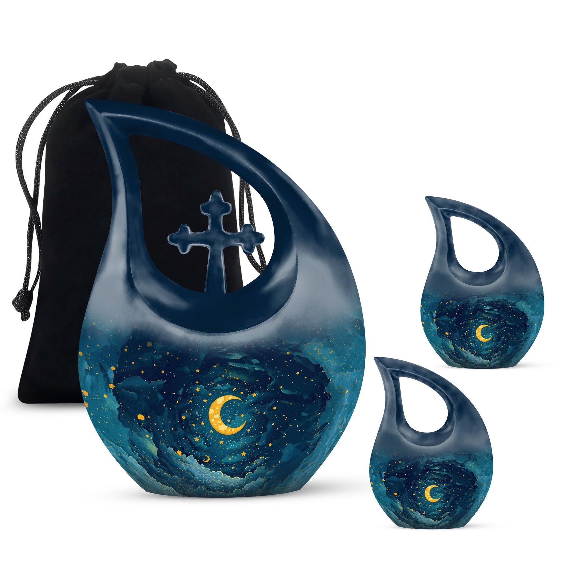 Majestic Moon Theme Large Urn With 2 Keepsake Urn