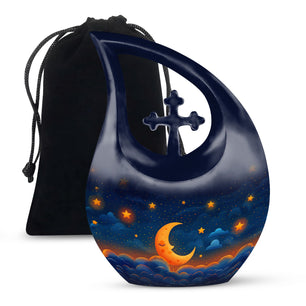 Night Sky Theme Large Urn 10 Inch