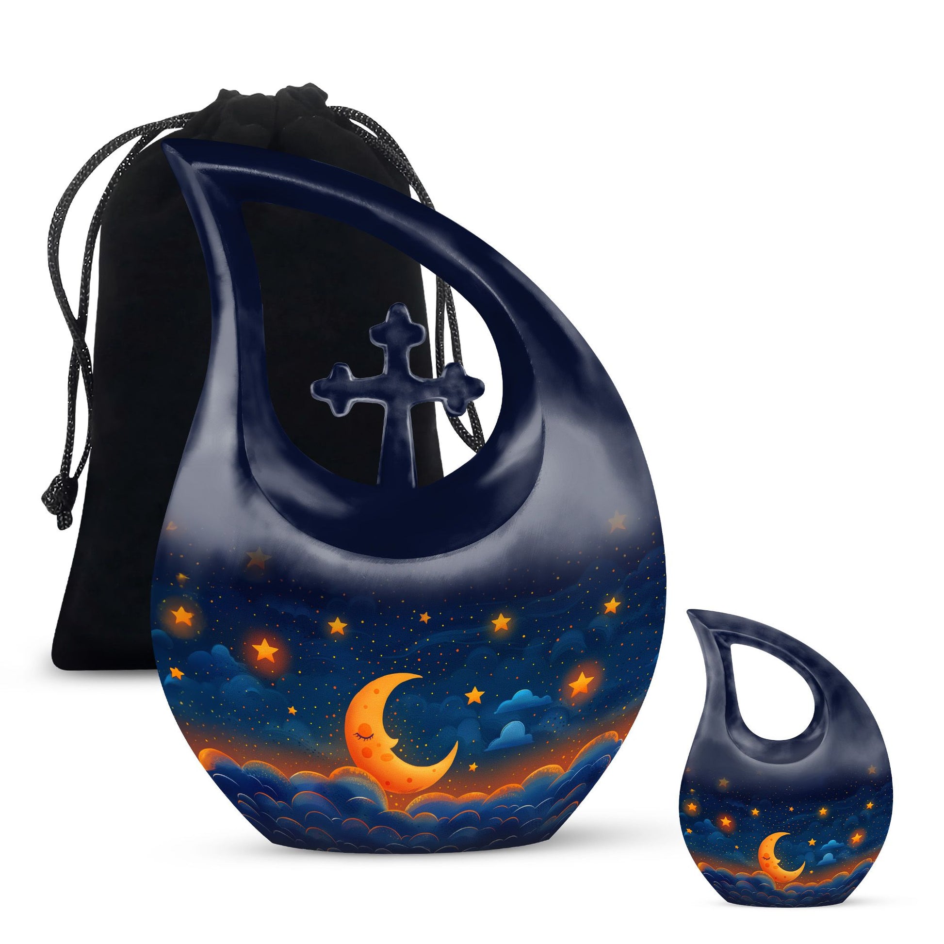 Night Sky Theme Large Urn With 1 Keepsake Urn