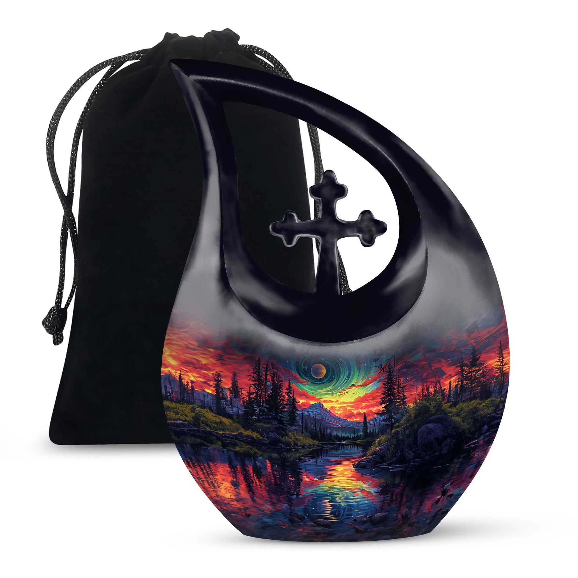 Majestic Sky Theme Large Urn 10 Inch
