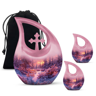 Majestic Sky Theme Large Urn With 2 Keepsake Urn