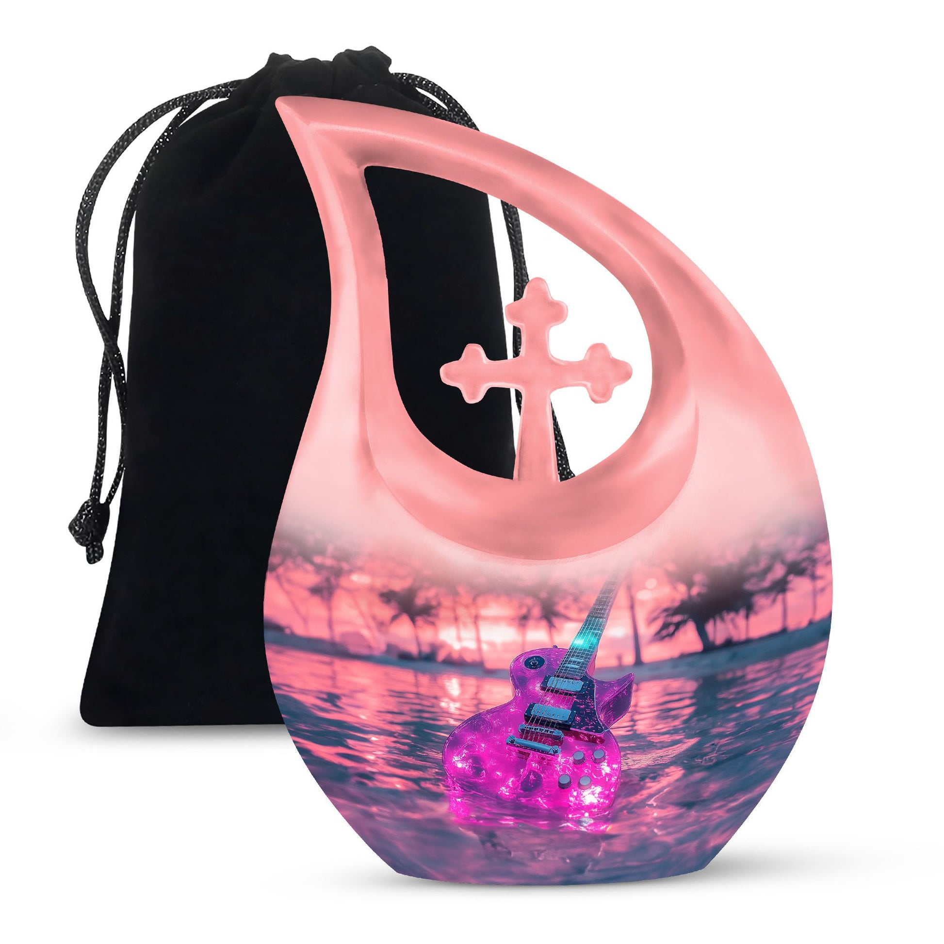 Guitar Theme Large Urn 10 Inch