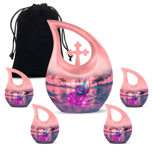 Guitar Theme Large Urn With 4 Keepsake Urn