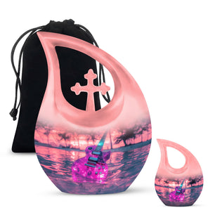 Guitar Theme Large Urn With 1 Keepsake Urn