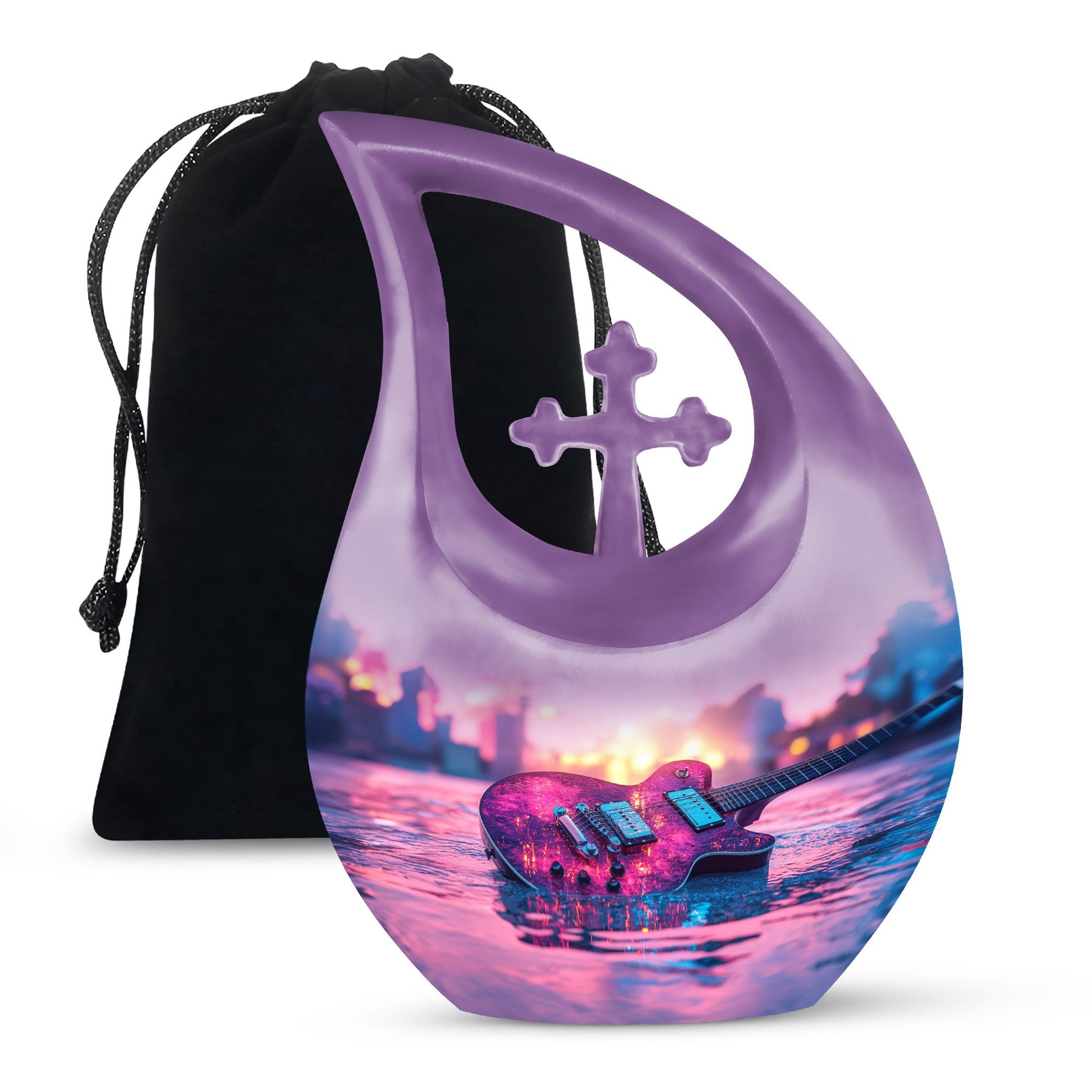 Guitar Theme Large Urn 10 Inch