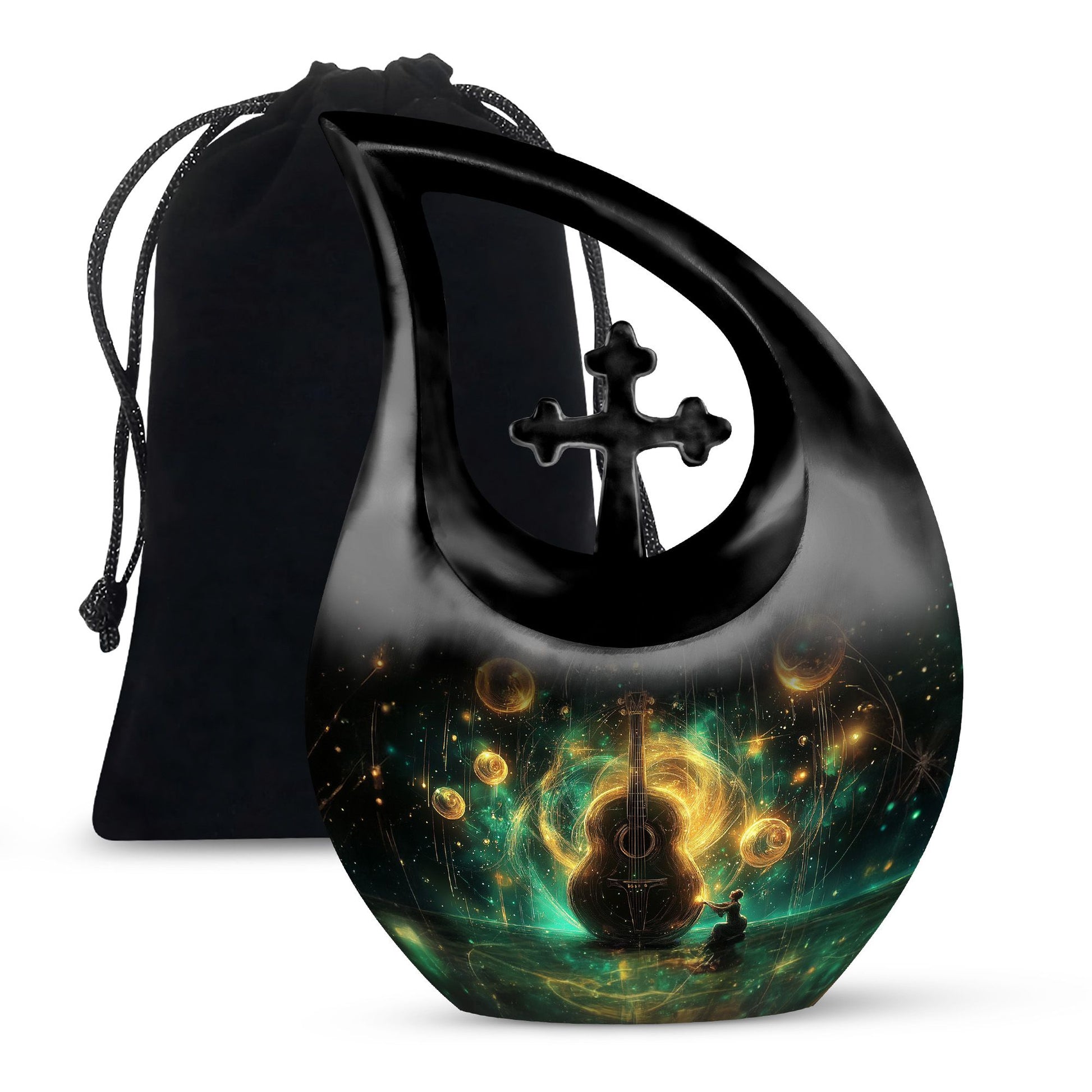 Guitar Theme Large Urn 10 Inch