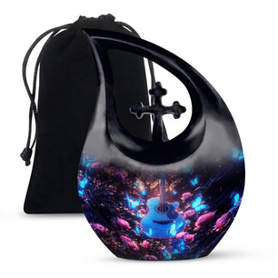 Guitar Theme Large Urn 10 Inch