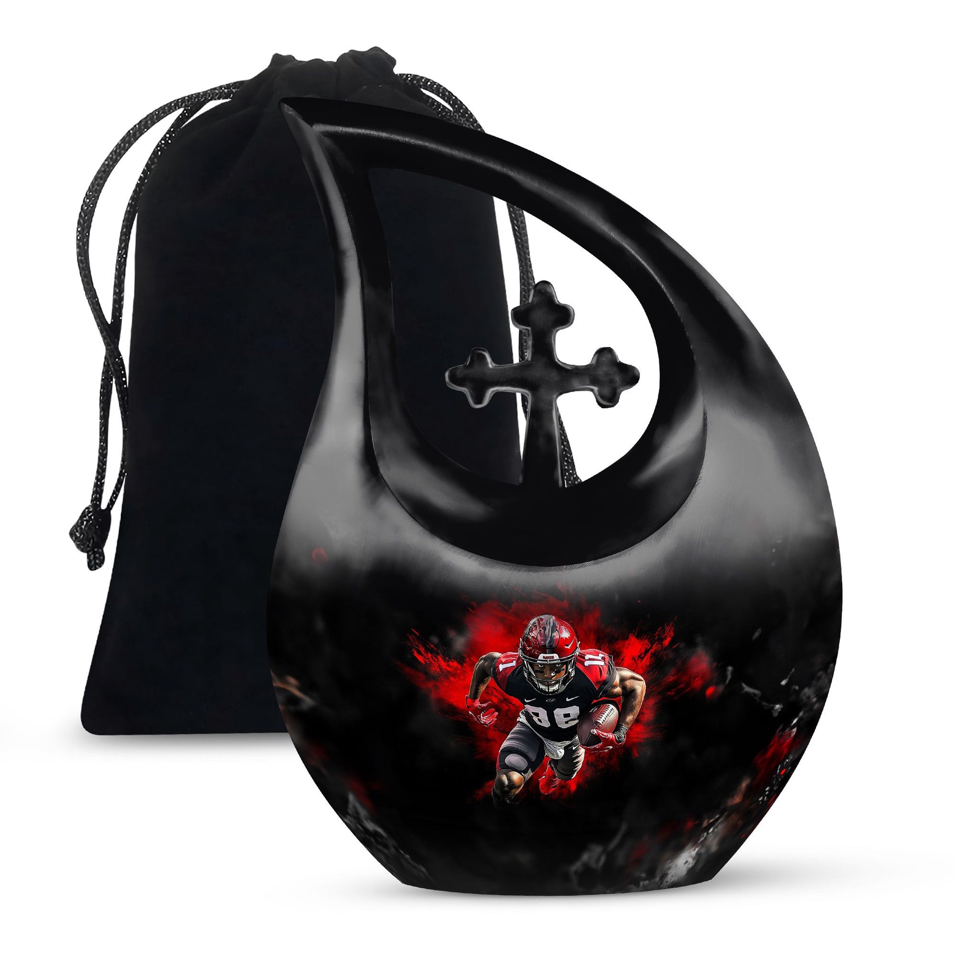Football Theme Large Urn 10 Inch