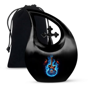Guitar Theme Large Urn 10 Inch