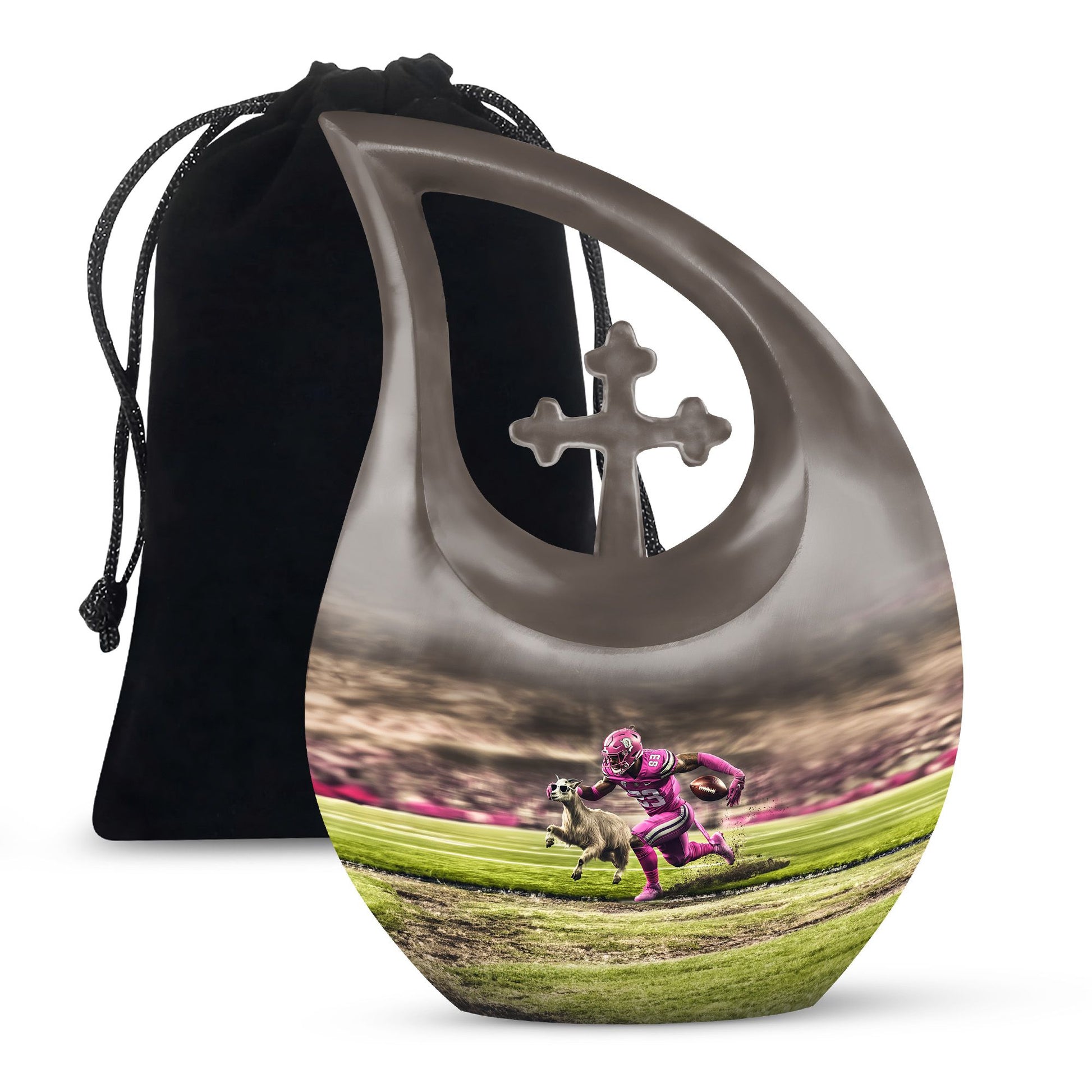 Football Theme Large Urn 10 Inch