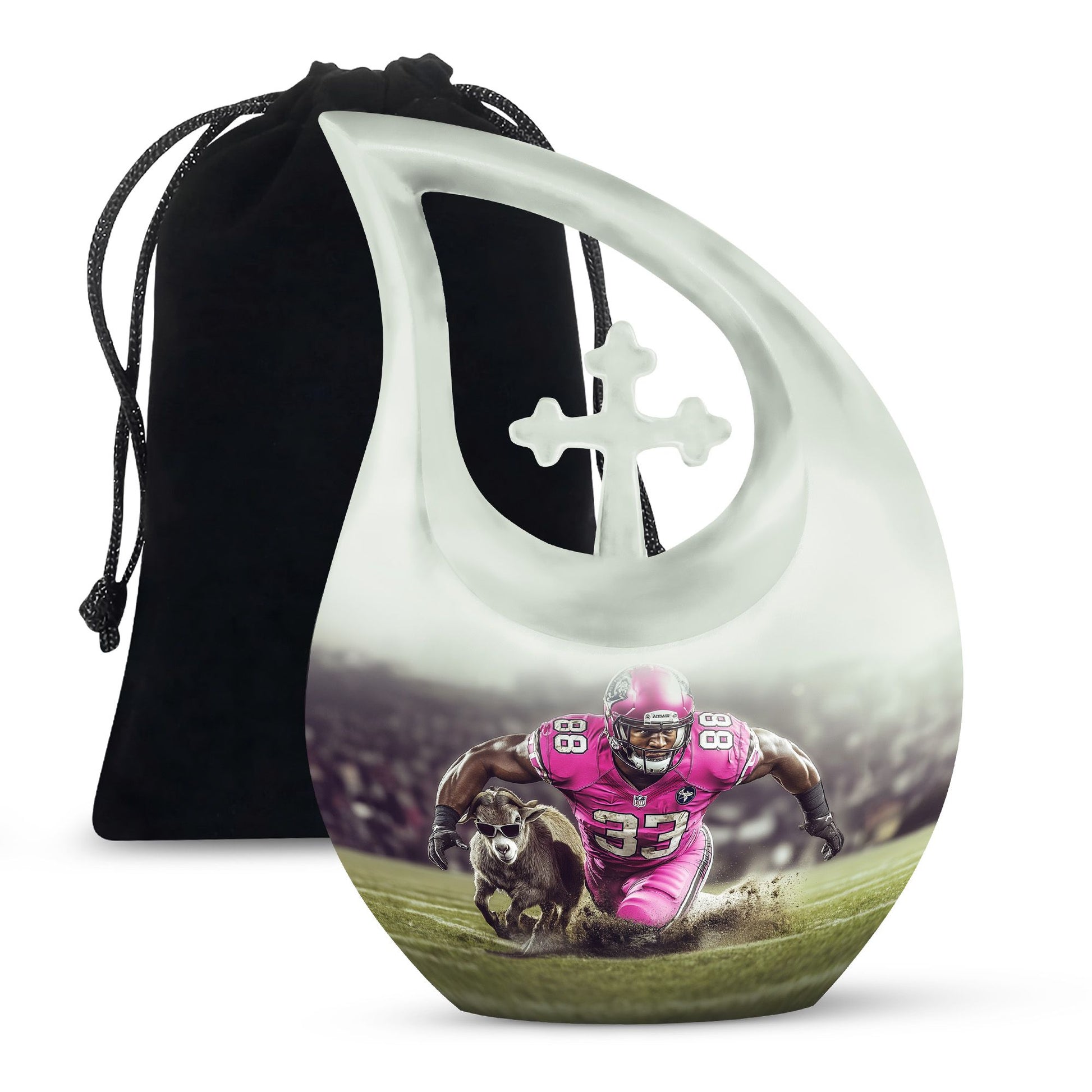 Football Theme Large Urn 10 Inch