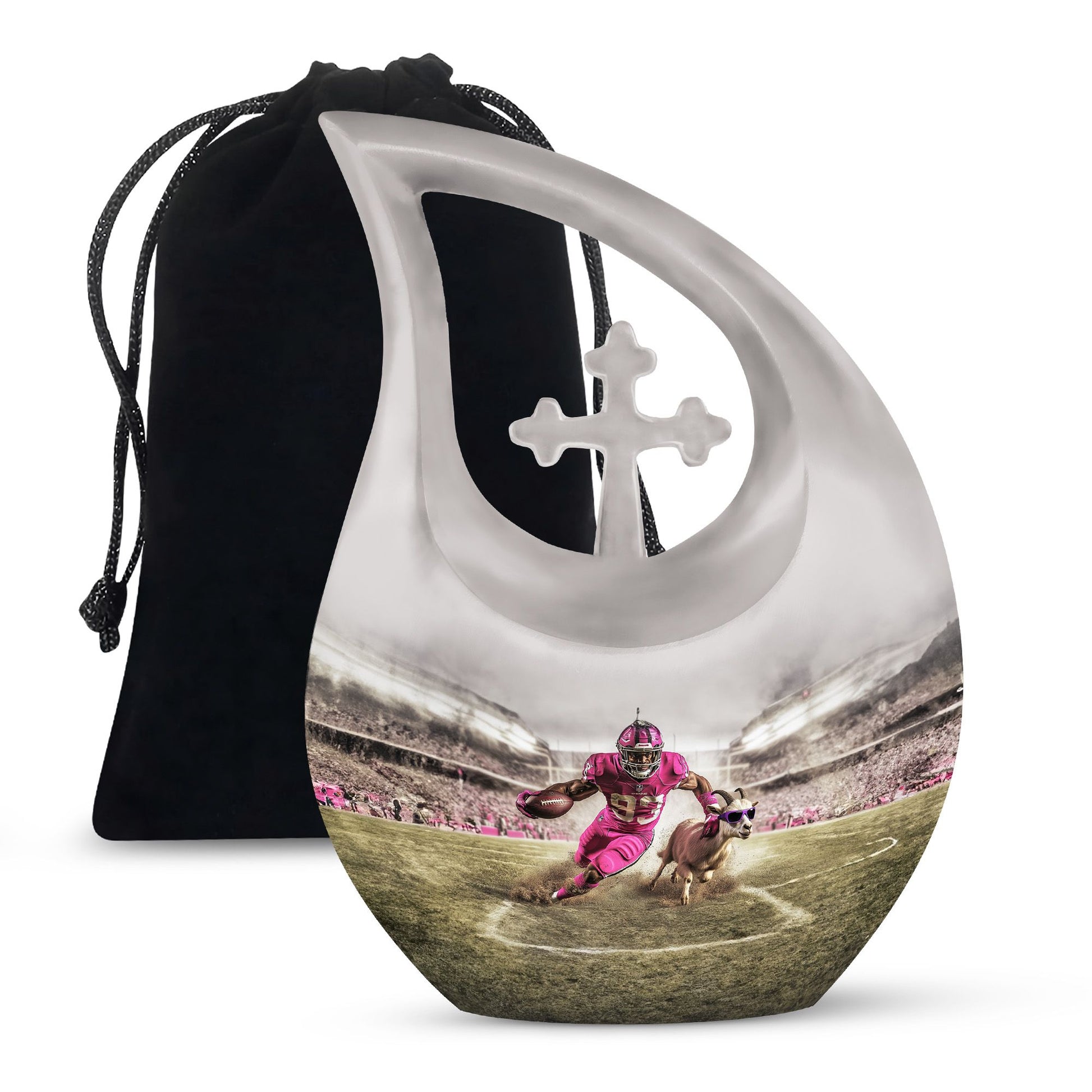 Football Theme Large Urn 10 Inch