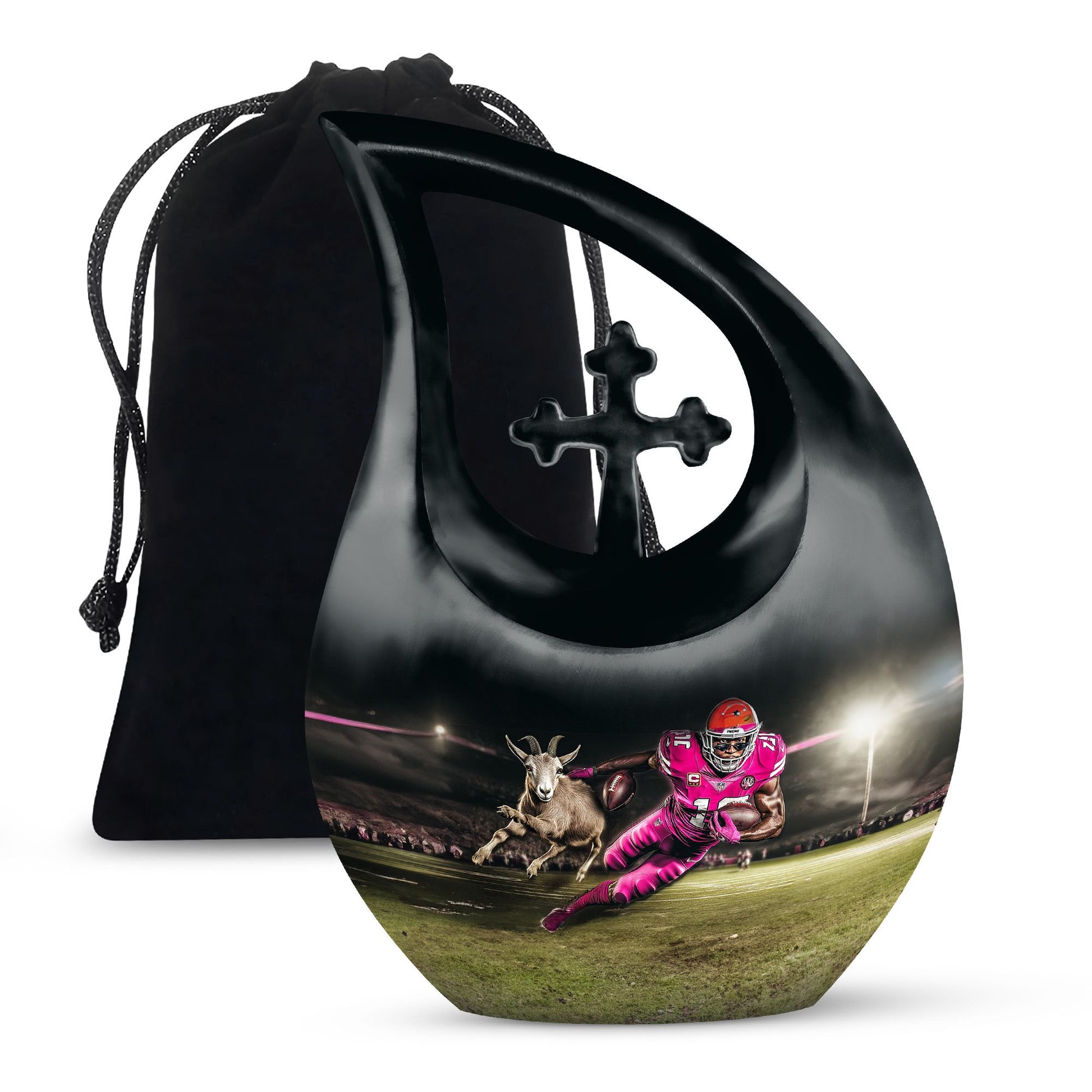 Football Theme Large Urn 10 Inch