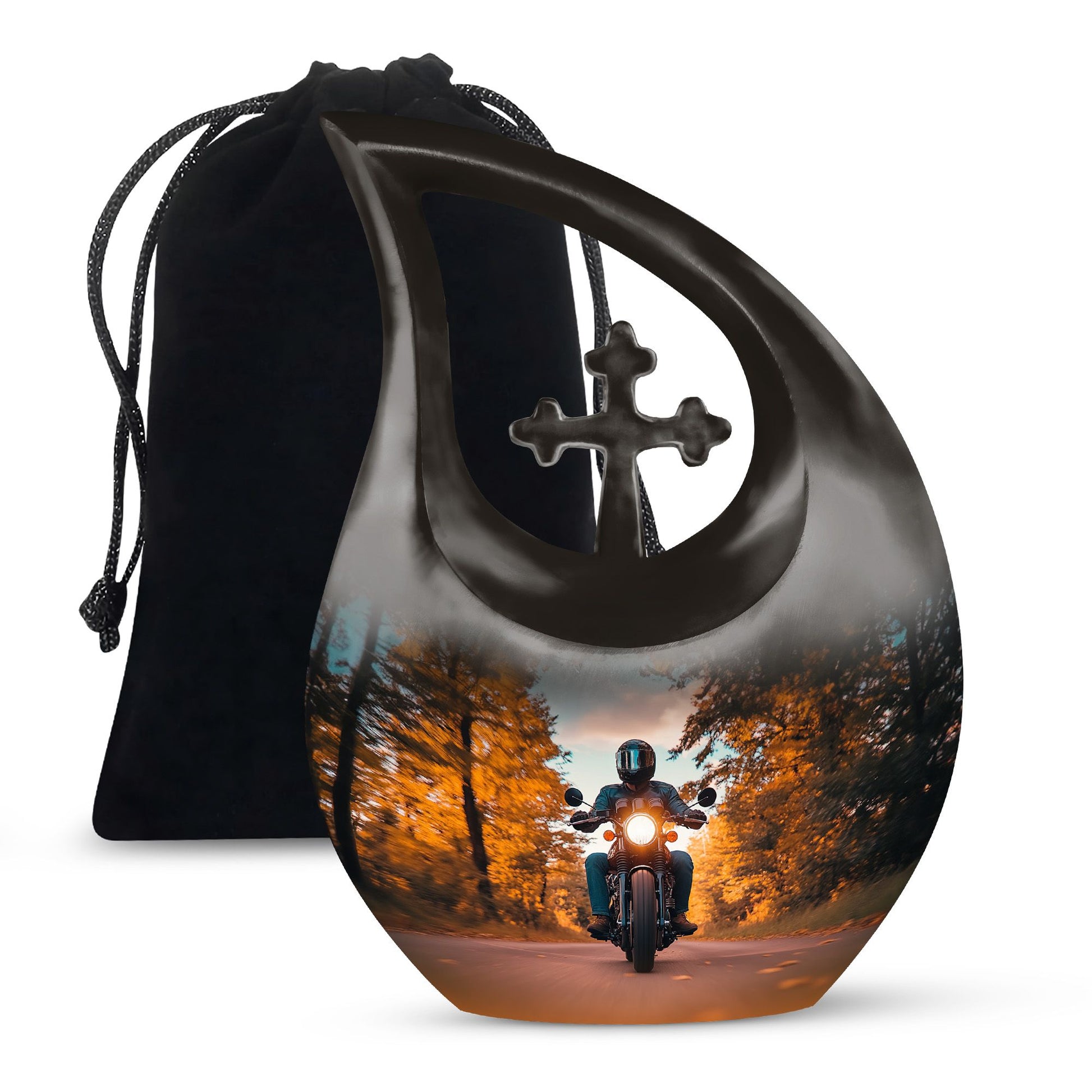 Motorbike Riders Theme Large Urn 10 Inch