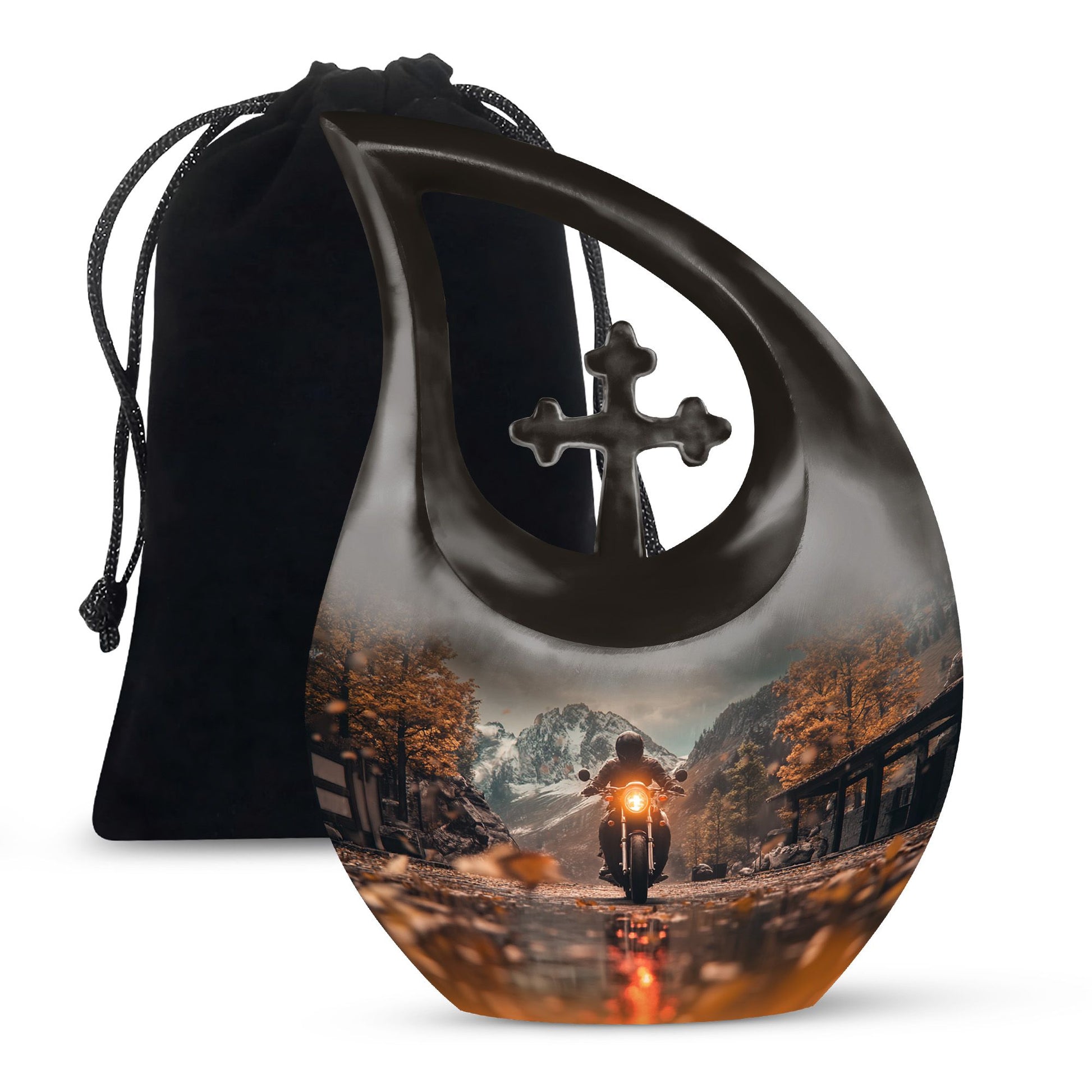Motorbike Riders Theme Large Urn 10 Inch