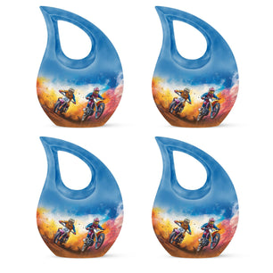 Motorbike Race Theme 3 Inch Keepsake Pack of 4