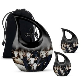 Cow Theme Large Urn With 2 Keepsake Urn