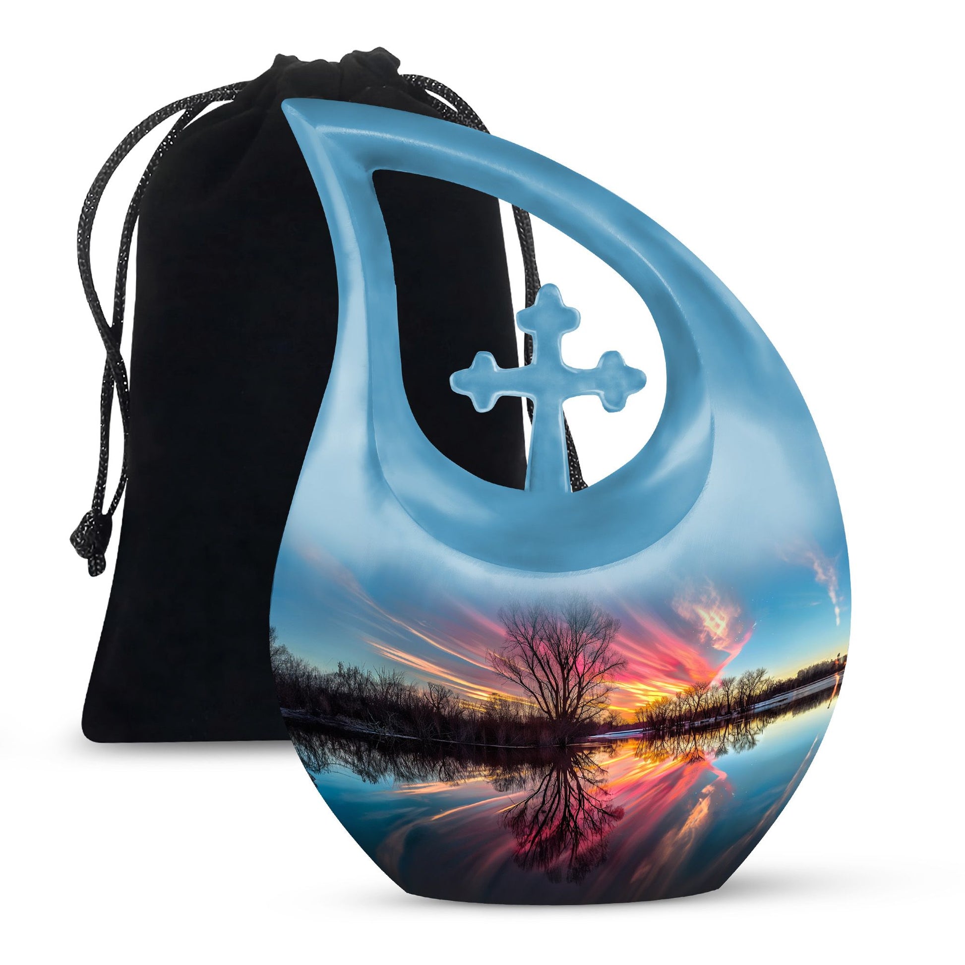 River Theme Large Urn 10 Inch