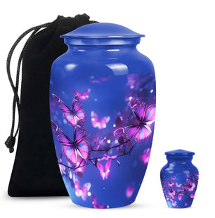 Purple Butterfly- Butterfly Urn Large Teardrop Urn For Ashes