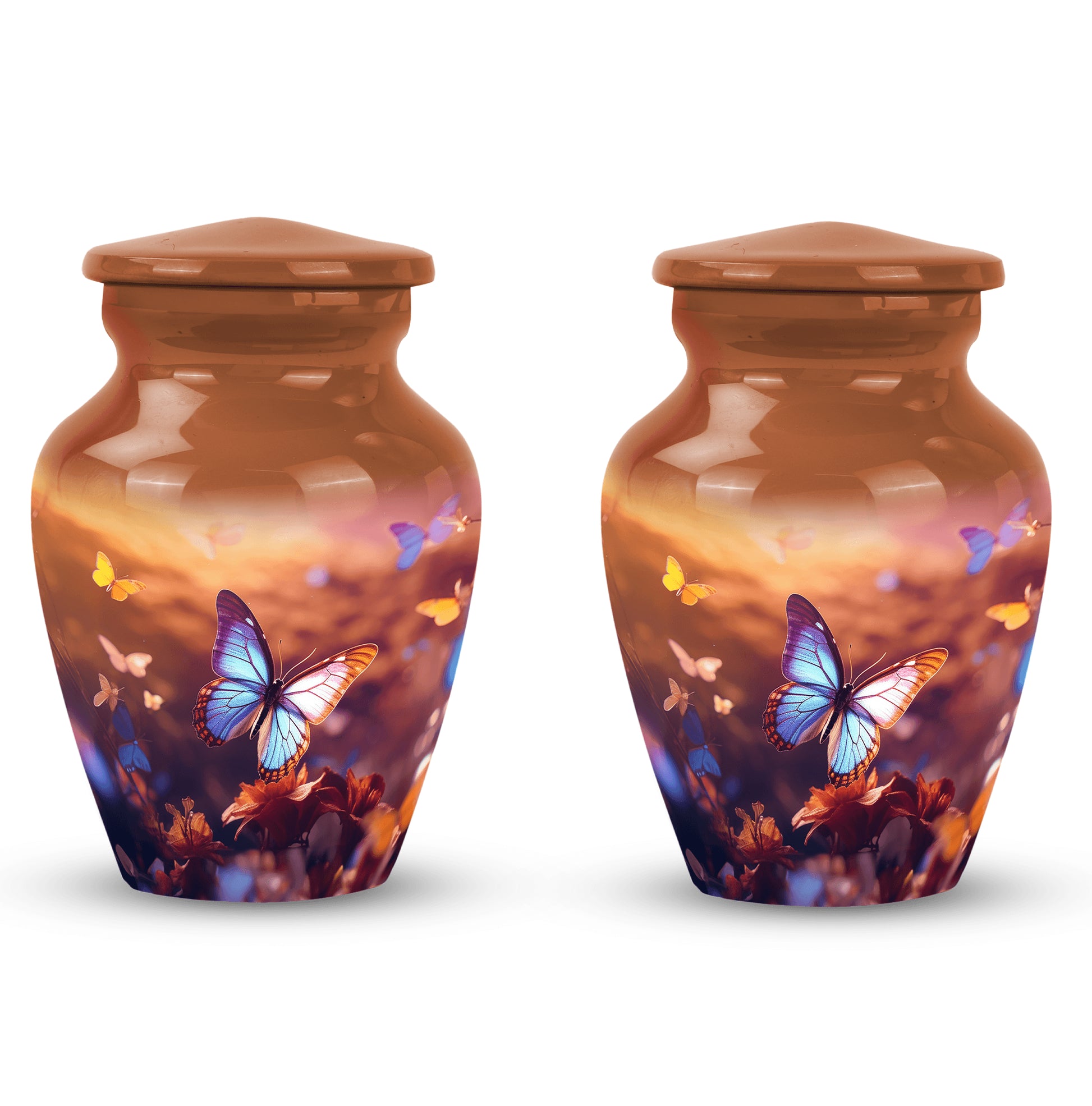 Blue Butterlies- Butterfly Urn Teardrop Cremation Urn