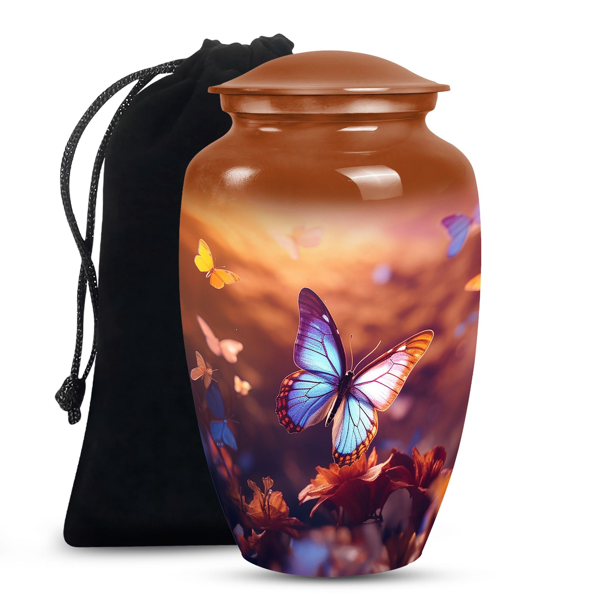 Blue Butterlies- Butterfly Urn Teardrop Cremation Urn