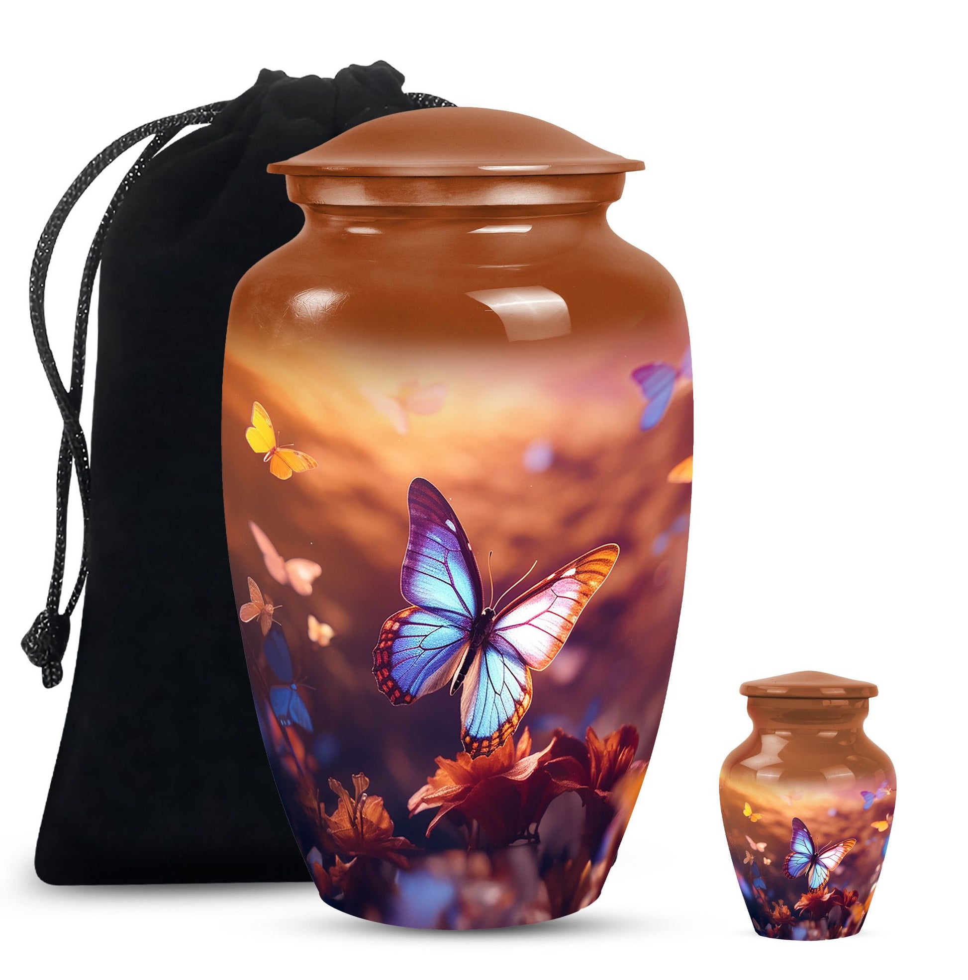 Blue Butterlies- Butterfly Urn Teardrop Cremation Urn