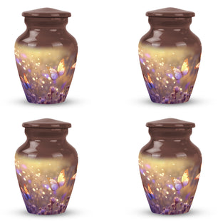 Butterflies Fly In A Sunset Meadow Teardrop Cremation Urn For Ashes