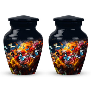Colorfull Butterflies Meadow Teardrop Shaped Urns For Ashes