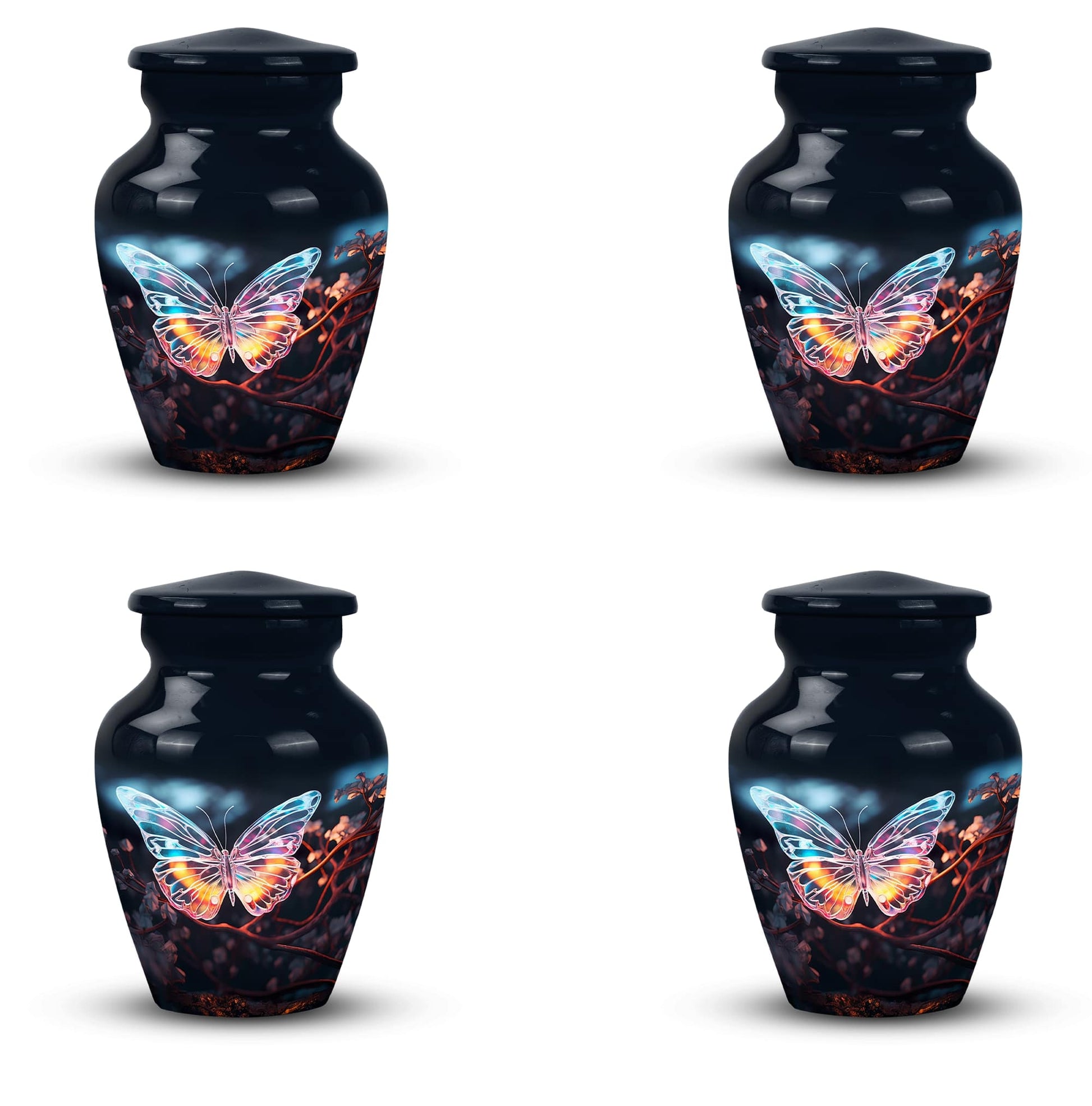 Magical Glowing Butterfly Fantasy Teardrop Cremation Urn For Ashes