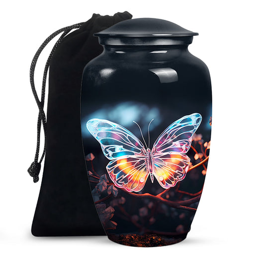 Magical Glowing Butterfly Fantasy Teardrop Cremation Urn For Ashes