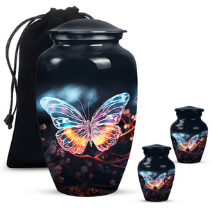 Magical Glowing Butterfly Fantasy Teardrop Cremation Urn For Ashes