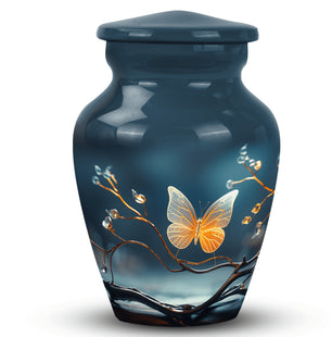Magical Glowing Butterfly Fantasy Large Teardrop Urn For Ashes