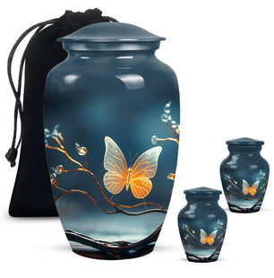 Magical Glowing Butterfly Fantasy Large Teardrop Urn For Ashes