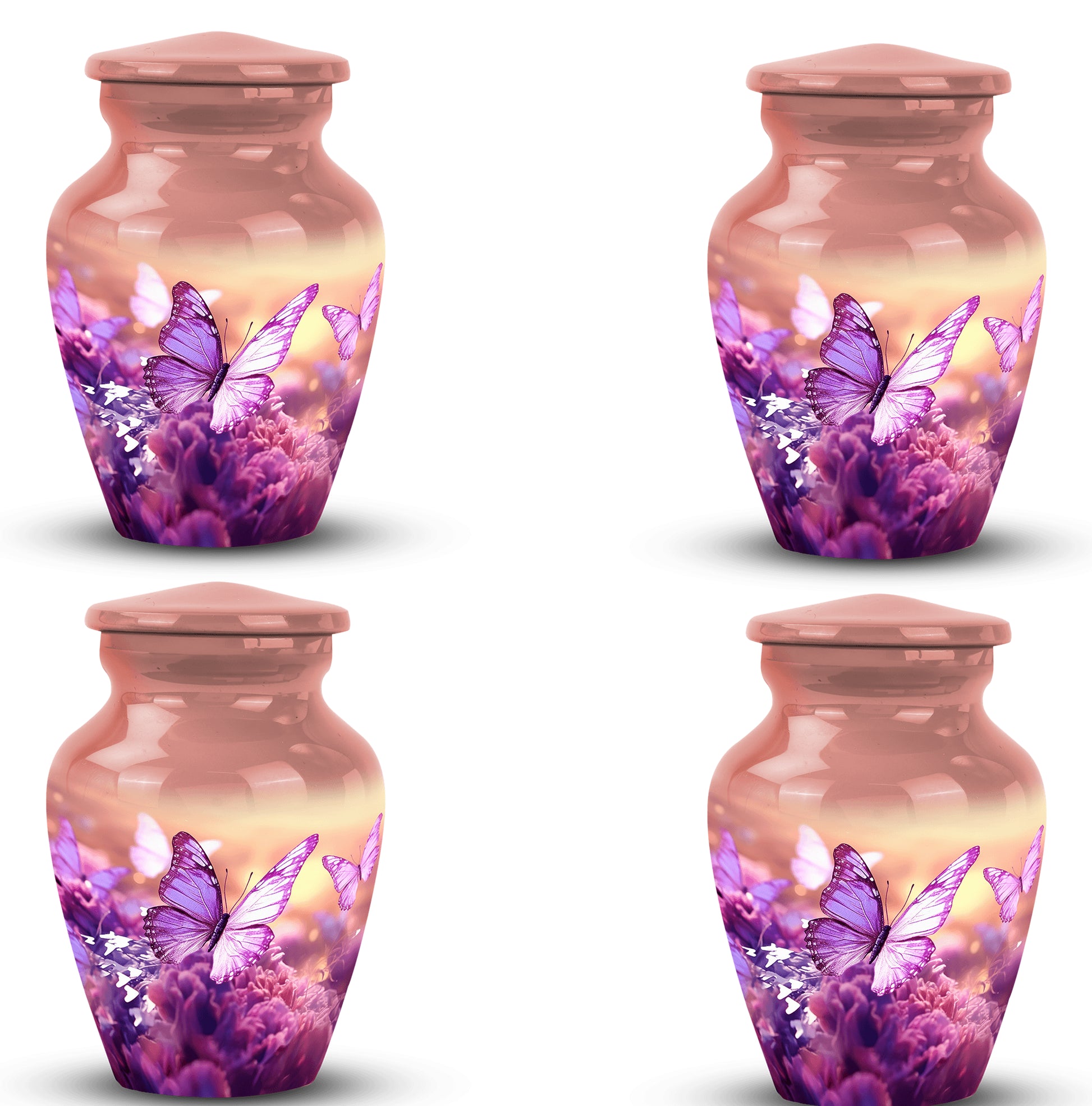 Butterflies Fly Sunset Meadow Teardrop Shaped Urns For Ashes