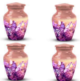Butterflies Fly Sunset Meadow Teardrop Shaped Urns For Ashes
