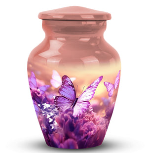 Butterflies Fly Sunset Meadow Teardrop Shaped Urns For Ashes