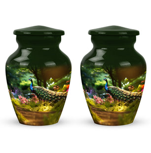 Colorfull Peacock Garden - Peacock Urn Teardrop Shaped Urns For Ashes