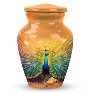 Glorious Peacock - Peacock Urn Teardrop Cremation Urn