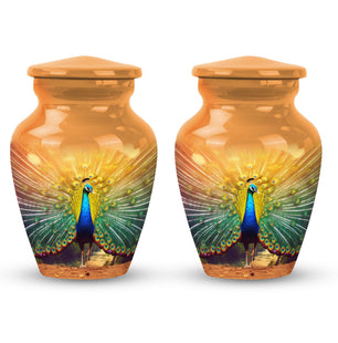 Glorious Peacock - Peacock Urn Teardrop Cremation Urn